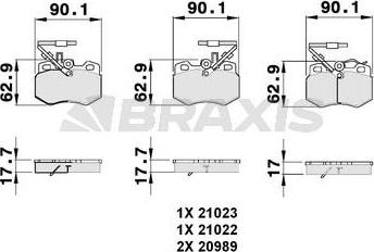 Braxis AB0062 - Гальмівні колодки, дискові гальма autozip.com.ua