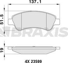 Braxis AB0003 - Гальмівні колодки, дискові гальма autozip.com.ua