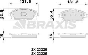 Braxis AB0007 - Гальмівні колодки, дискові гальма autozip.com.ua