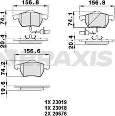 Braxis AB0014 - Гальмівні колодки, дискові гальма autozip.com.ua