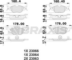 Braxis AB0015 - Гальмівні колодки, дискові гальма autozip.com.ua