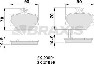 Braxis AB0013 - Гальмівні колодки, дискові гальма autozip.com.ua