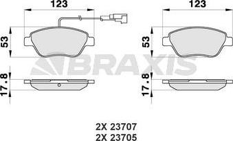 Braxis AB0012 - Гальмівні колодки, дискові гальма autozip.com.ua