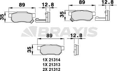 Braxis AB0081 - Гальмівні колодки, дискові гальма autozip.com.ua