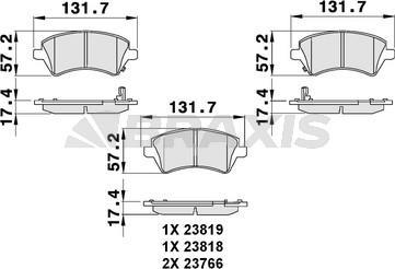 Braxis AB0082 - Гальмівні колодки, дискові гальма autozip.com.ua