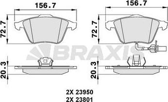 Braxis AB0087 - Гальмівні колодки, дискові гальма autozip.com.ua