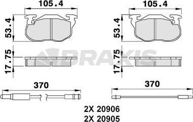 Braxis AB0039 - Гальмівні колодки, дискові гальма autozip.com.ua