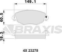 Braxis AB0029 - Гальмівні колодки, дискові гальма autozip.com.ua