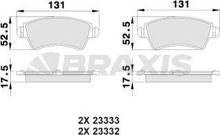 Braxis AB0024 - Гальмівні колодки, дискові гальма autozip.com.ua