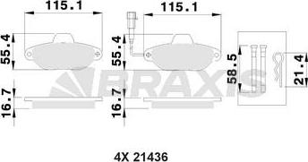 Braxis AB0028 - Гальмівні колодки, дискові гальма autozip.com.ua