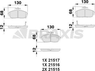 Braxis AB0023 - Гальмівні колодки, дискові гальма autozip.com.ua