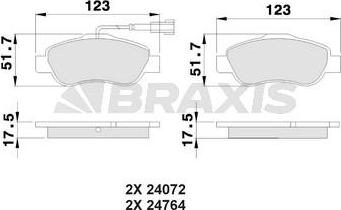 Braxis AB0022 - Гальмівні колодки, дискові гальма autozip.com.ua