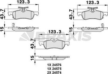 Braxis AB0079 - Гальмівні колодки, дискові гальма autozip.com.ua