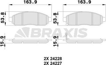 Braxis AB0198 - Гальмівні колодки, дискові гальма autozip.com.ua