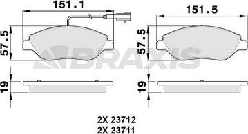 Braxis AB0149 - Гальмівні колодки, дискові гальма autozip.com.ua