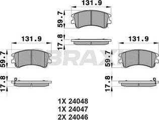 Braxis AB0145 - Гальмівні колодки, дискові гальма autozip.com.ua