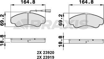 Braxis AB0141 - Гальмівні колодки, дискові гальма autozip.com.ua