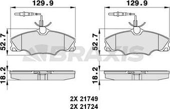 Braxis AB0142 - Гальмівні колодки, дискові гальма autozip.com.ua