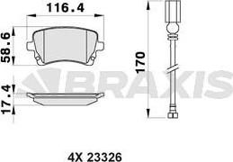 Braxis AB0159 - Гальмівні колодки, дискові гальма autozip.com.ua