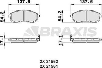 Braxis AB0154 - Гальмівні колодки, дискові гальма autozip.com.ua