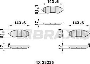 Braxis AB0158 - Гальмівні колодки, дискові гальма autozip.com.ua