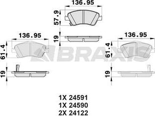 Braxis AB0163 - Гальмівні колодки, дискові гальма autozip.com.ua