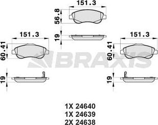 Braxis AB0162 - Гальмівні колодки, дискові гальма autozip.com.ua