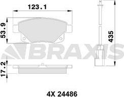 Braxis AB0109 - Гальмівні колодки, дискові гальма autozip.com.ua