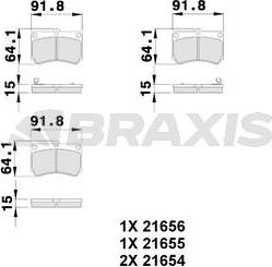 Braxis AB0105 - Гальмівні колодки, дискові гальма autozip.com.ua