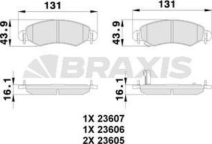 Braxis AB0119 - Гальмівні колодки, дискові гальма autozip.com.ua