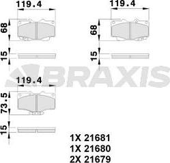 Braxis AB0115 - Гальмівні колодки, дискові гальма autozip.com.ua