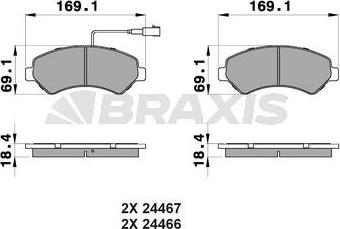 Braxis AB0111 - Гальмівні колодки, дискові гальма autozip.com.ua