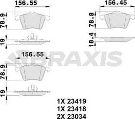 Braxis AB0118 - Гальмівні колодки, дискові гальма autozip.com.ua