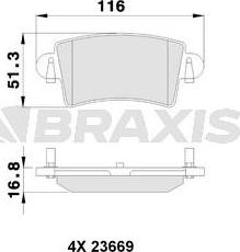 Braxis AB0113 - Гальмівні колодки, дискові гальма autozip.com.ua