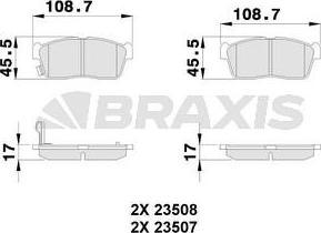 Braxis AB0117 - Гальмівні колодки, дискові гальма autozip.com.ua