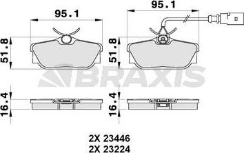 Braxis AB0184 - Гальмівні колодки, дискові гальма autozip.com.ua