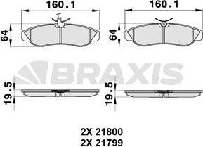 Braxis AB0183 - Гальмівні колодки, дискові гальма autozip.com.ua