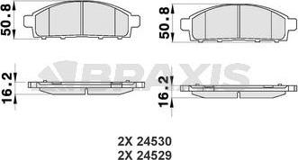 Braxis AB0187 - Гальмівні колодки, дискові гальма autozip.com.ua