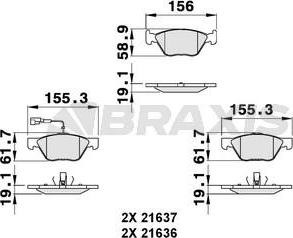 Braxis AB0139 - Гальмівні колодки, дискові гальма autozip.com.ua