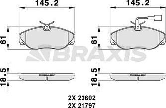 Braxis AB0125 - Гальмівні колодки, дискові гальма autozip.com.ua