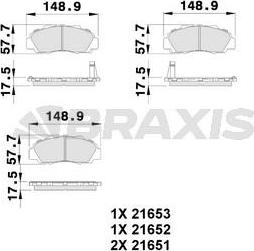 Braxis AB0122 - Гальмівні колодки, дискові гальма autozip.com.ua