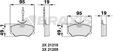 Braxis AB0127 - Гальмівні колодки, дискові гальма autozip.com.ua