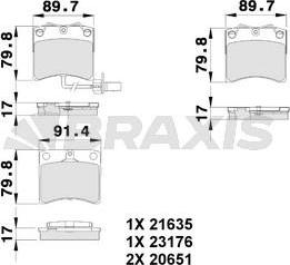 Braxis AB0179 - Гальмівні колодки, дискові гальма autozip.com.ua