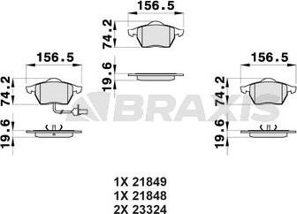 Braxis AB0171 - Гальмівні колодки, дискові гальма autozip.com.ua