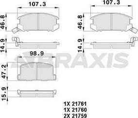 Braxis AB0390 - Гальмівні колодки, дискові гальма autozip.com.ua