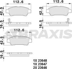 Braxis AB0393 - Гальмівні колодки, дискові гальма autozip.com.ua