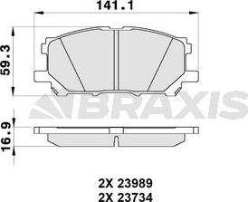 Braxis AB0344 - Гальмівні колодки, дискові гальма autozip.com.ua