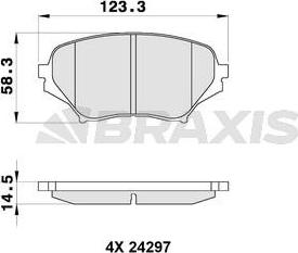 Braxis AB0345 - Гальмівні колодки, дискові гальма autozip.com.ua