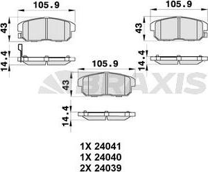 Braxis AB0354 - Гальмівні колодки, дискові гальма autozip.com.ua