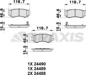 Braxis AB0355 - Гальмівні колодки, дискові гальма autozip.com.ua